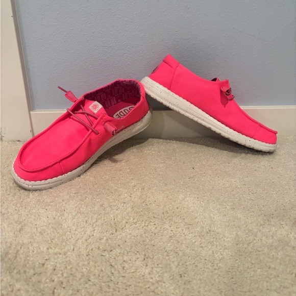 Hey Dude Neon Pink Loafers - Picture 3 of 6
